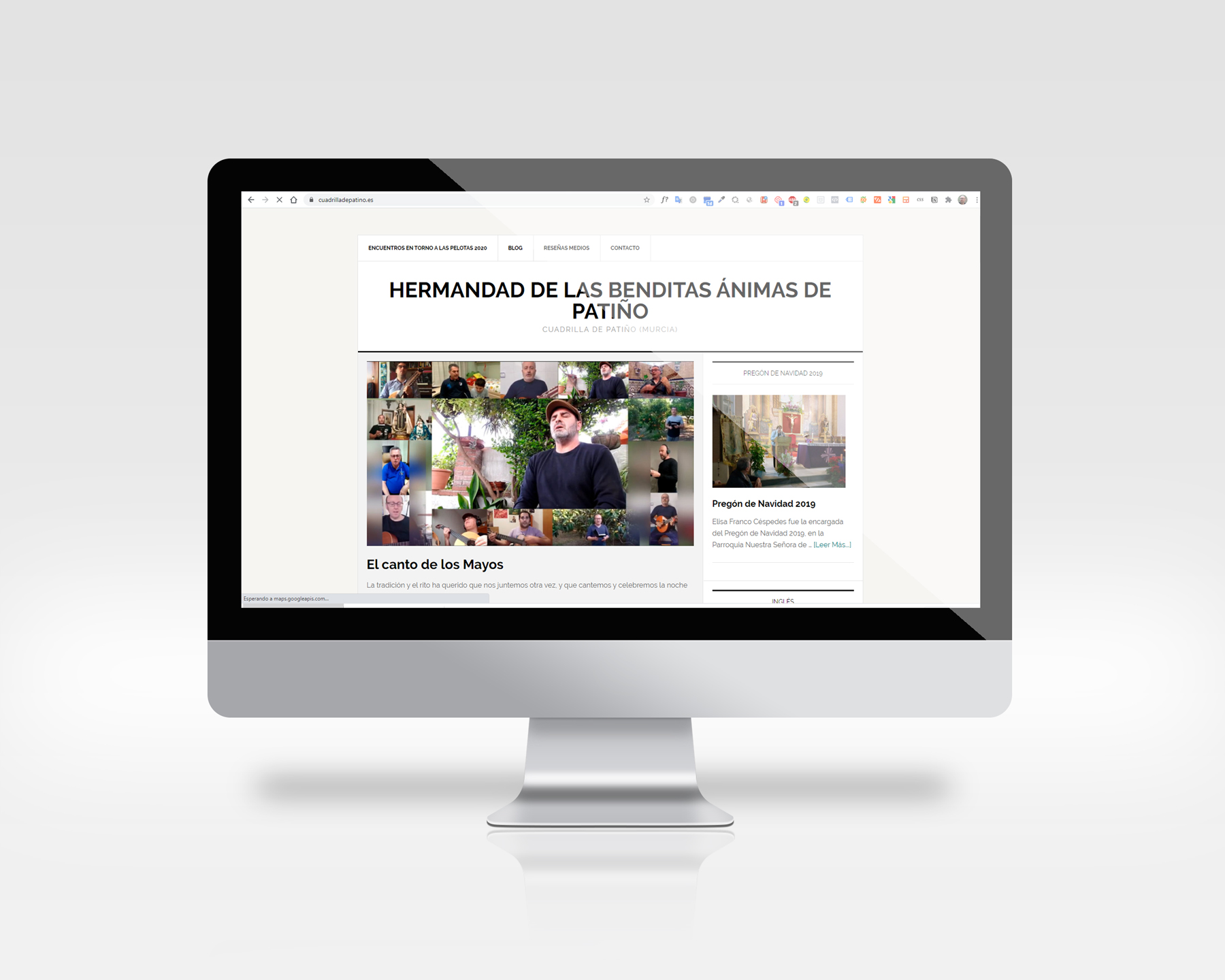 imagen de la página web de la cuadrilla de patiño